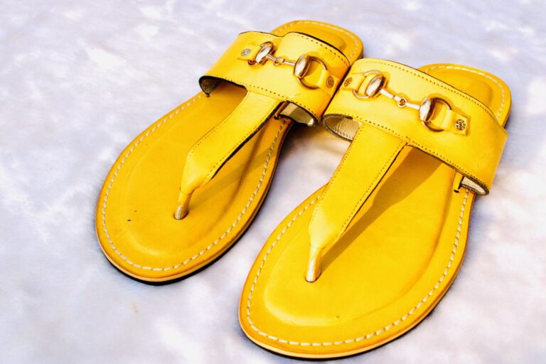 Indulgence Leather Slippers - Yellow