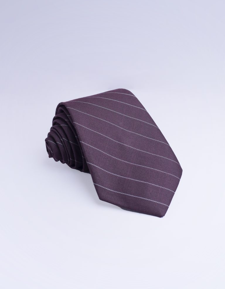 Brown & White Thin Stripe Tie
