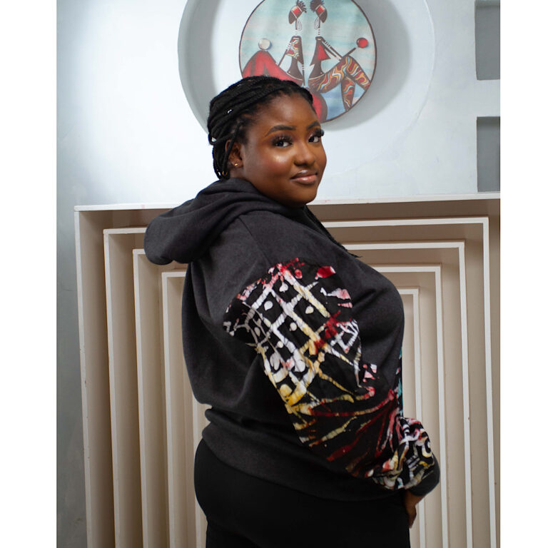 African Ethnic grey batik hoodie ( Unisex ) The Indulgence