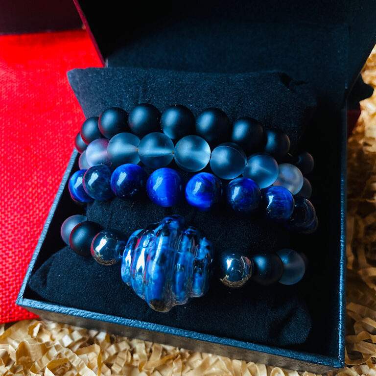 African blue mens Bracelet set - Askia The Great Theindulgence