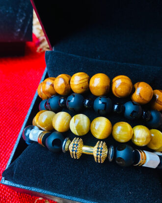 Africa Gold dumbell mens Bracelet set Heritage Moshoeshoe 1 Theindulgence