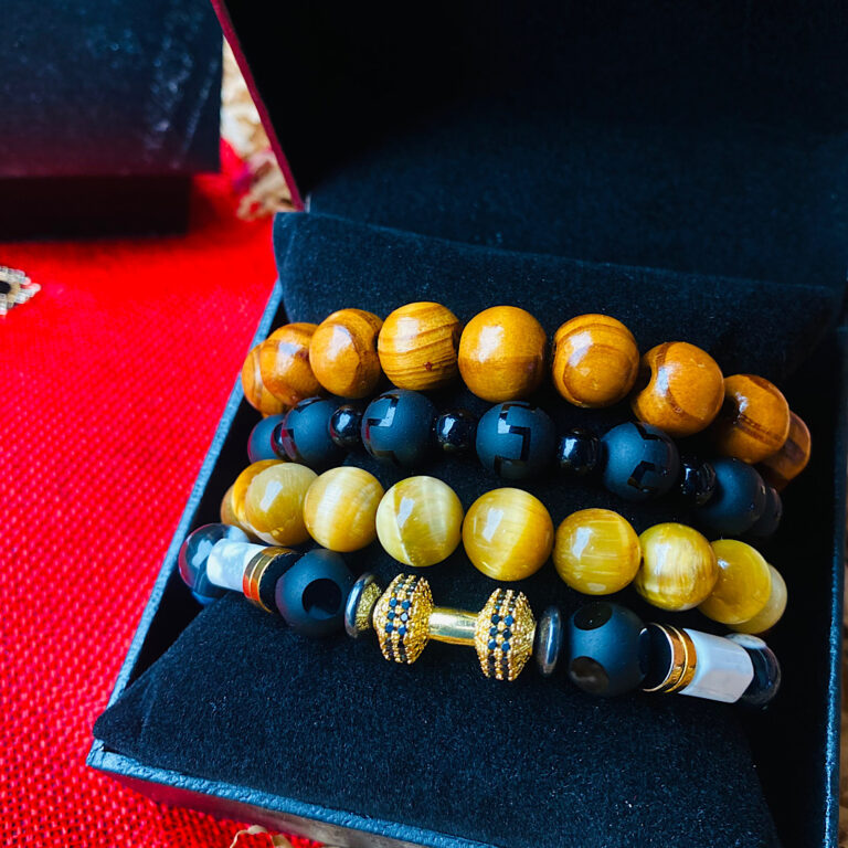 Africa Gold dumbell mens Bracelet set Heritage Moshoeshoe 1 Theindulgence