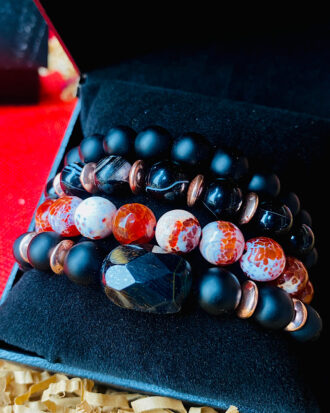 Africa Red black mens Bracelet set Oba Ewuare Theindulgence