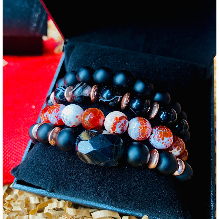 Africa Red black mens Bracelet set Oba Ewuare Theindulgence