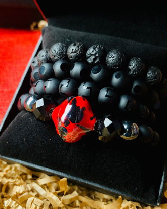 Africa Red black mens Bracelet set Heritage Oba Esigie Theindulgence