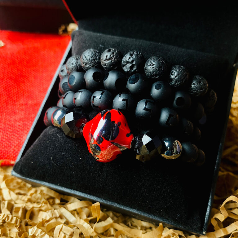 Africa Red black mens Bracelet set Heritage Oba Esigie Theindulgence