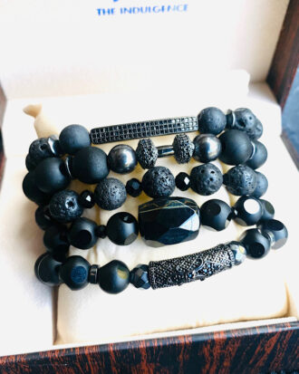 mens black bracelet set fr kuti theindulgence